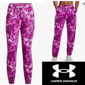 Quick Dry Under Armour Rival Terry Jogger Purple, Loose Fit 12/14